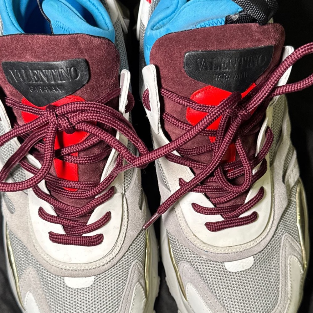 Valentino Garavani Red and Gray Sneakers Athletic Style